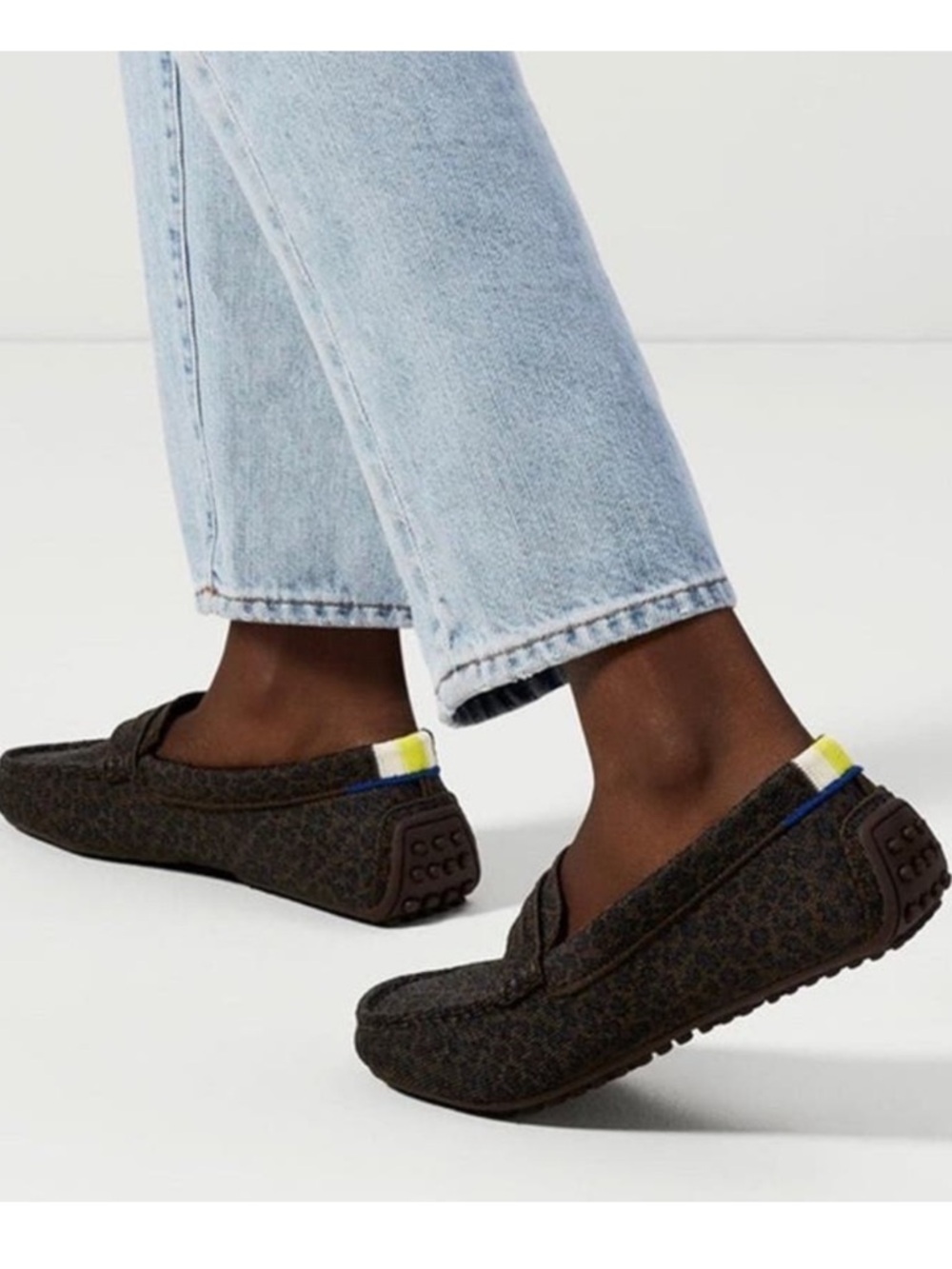 Rothy's The Driver Loafers Chocolate Spot Leopard Print Women’s Size 10.5